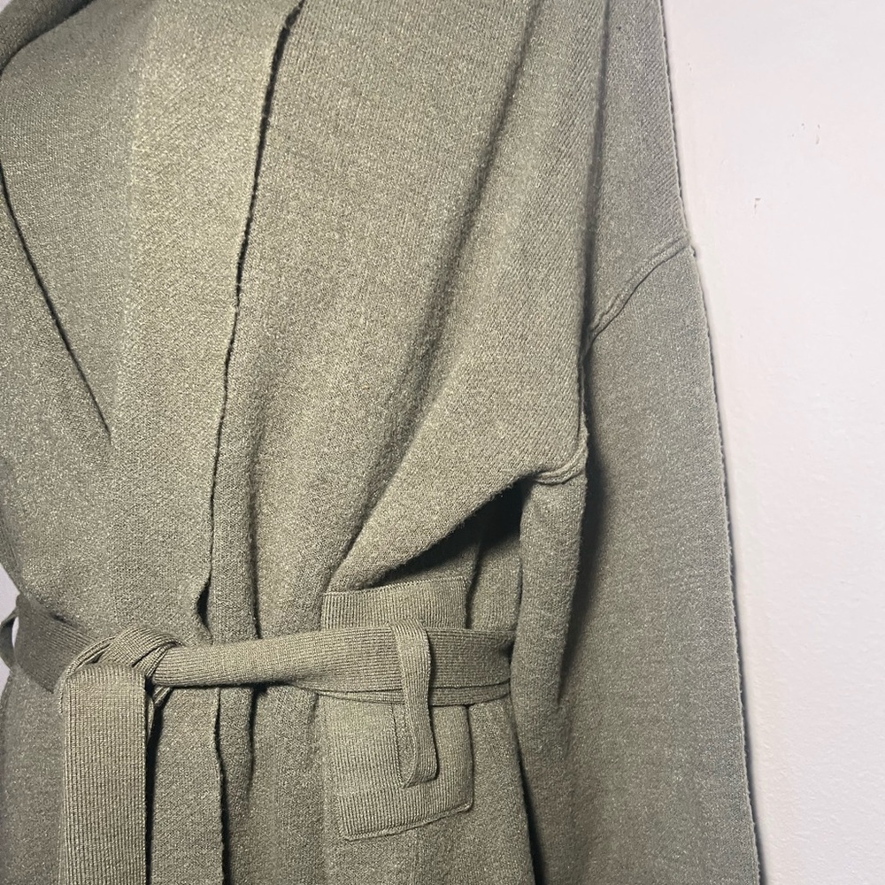 Ellor Olive Green Knit 3pccardigan And Pants Set S View 6